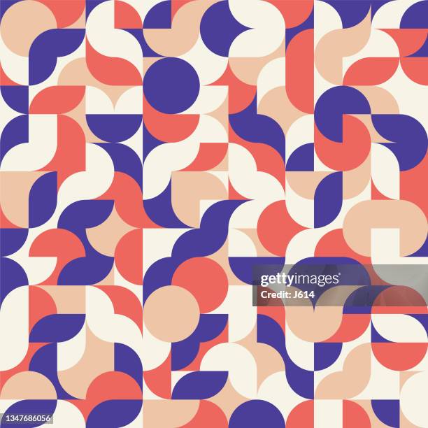 colorful 70s seamless pattern - neo classical stock illustrations