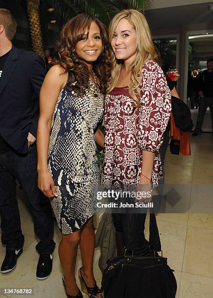 Christina Milian and Lauren Conrad during Oakley Women's Eyewear Launch Party at Sunset Tower Hotel in West Hollywood, California, United States.