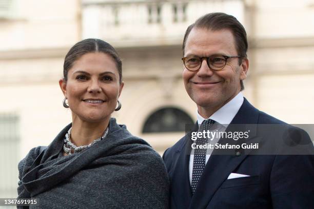 Crown Princess Victoria of Sweden and Prince Daniel of Sweden during a visit at Unione Industriale in Turin to promote bilateral relations in the...