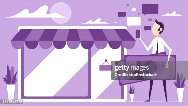 small business concept - energy efficient windows stock illustrations