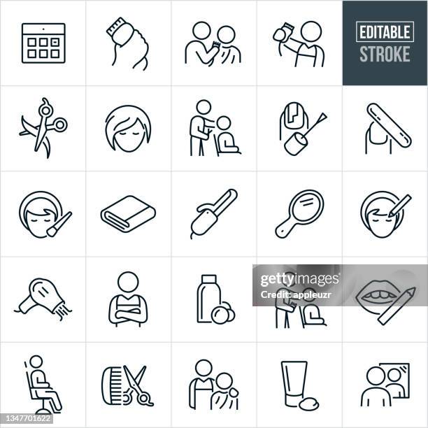 cosmetology and beauty salon thin line icons - editable stroke - beauty spa stock illustrations