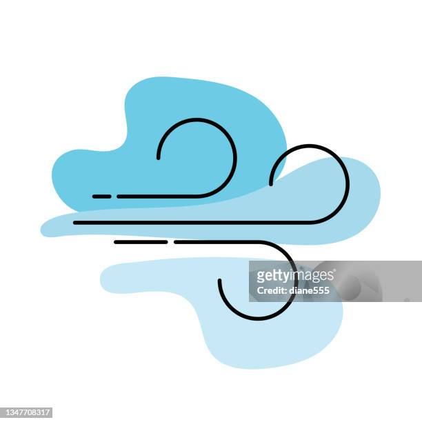 wind - weather thin line icon - wind stock illustrations