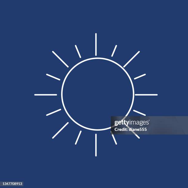 sun - cute thin line astronomy icon - space exploration logo stock illustrations