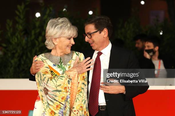 Caterina Caselli and Antonio Monda attend the red carpet of the movie "Caterina Caselli - Una Vita, Cento Vite" during the 16th Rome Film Fest 2021...