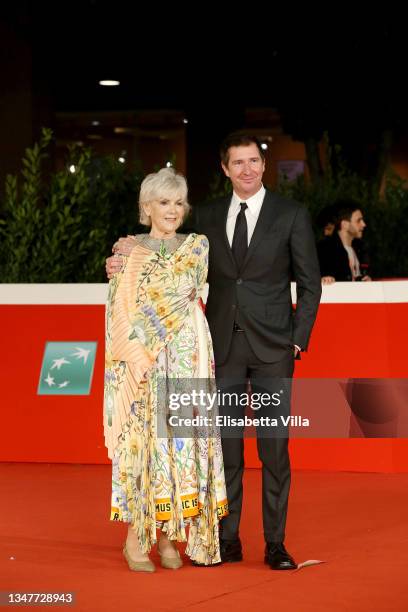 Caterina Caselli and Filippo Sugar attend the red carpet of the movie "Caterina Caselli - Una Vita, Cento Vite" during the 16th Rome Film Fest 2021...