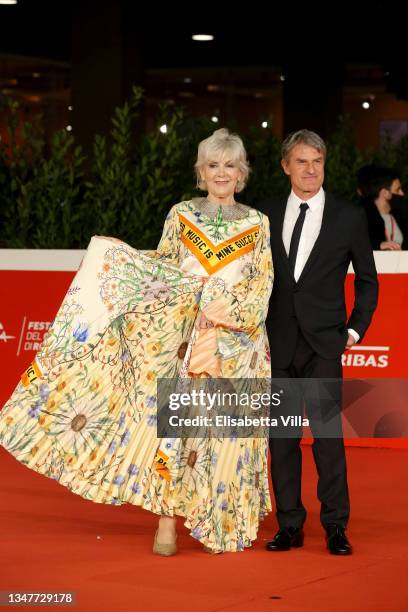 Caterina Caselli and Renato De Maria attend the red carpet of the movie "Caterina Caselli - Una Vita, Cento Vite" during the 16th Rome Film Fest 2021...