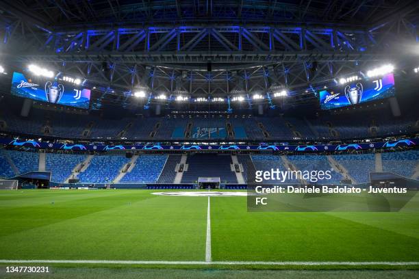 General view of the stadium before the UEFA Champions League group H match between Zenit St. Petersburg and Juventus at Gazprom Arena on October 20,...