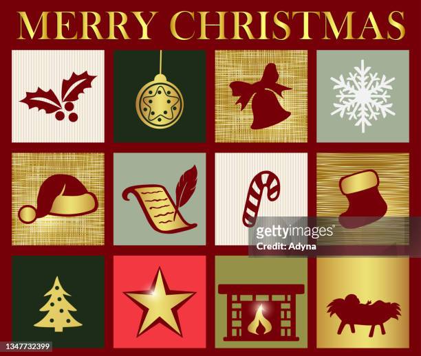 weihnachtskarte - advent calendar surprise stock-grafiken, -clipart, -cartoons und -symbole