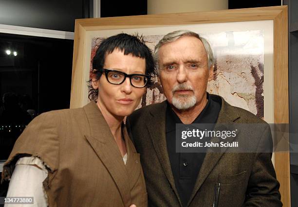 Lori Petty and Dennis Hopper at Azzurra during Azzurra Artist-in-Residence Event Celebrating Peter Alexander, Joe Goode and Dennis Hopper at 13700...