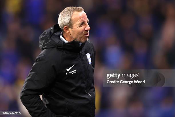 Lee Bowyer, Manager of Birmingham City reacts during the Sky Bet Championship match between Huddersfield Town and Birmingham City at Kirklees Stadium...