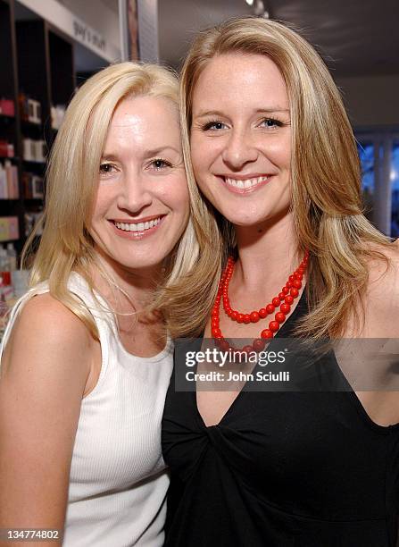 Angela Kinsey and Jennifer Dugas during Evangeline Lilly as The New Face of Michelle K at Kitson in Los Angeles, California, United States.