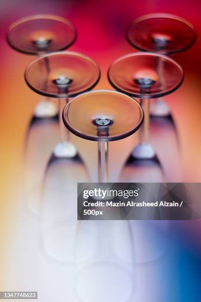 close-up of wineglasses - empty glass stock pictures, royalty-free photos & images