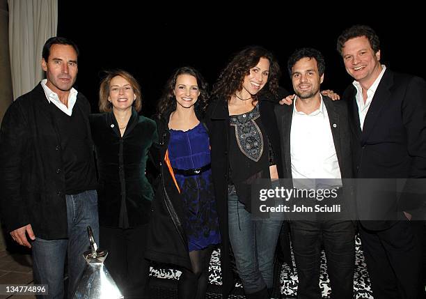 Kevin O'Malley, publisher of Esquire, Janet McKinley, chair of Oxfam, Kristin Davis, Minnie Driver, Mark Ruffalo and Colin Firth