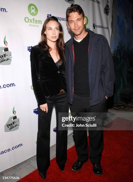 Claire Forlani and Dougray Scott during MySpace Presents Rock for Darfur Party Benefiting Oxfam America at Private Estate in Beverly Hills,...