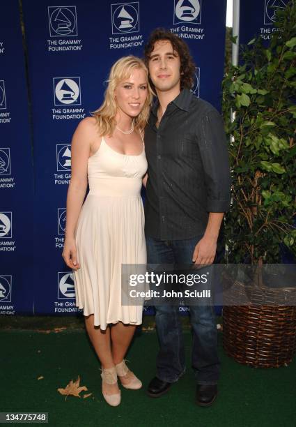 Natasha Bedingfield and Josh Groban during Starry Night Benefit Honoring Los Angeles Mayor Antonio Villaraigosa - Red Carpet at Villa Casablanca in...