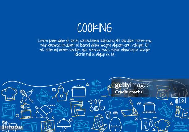 cooking related hand drawn banner design vector illustration - 食譜 幅插畫檔、美工圖案、卡通及圖標