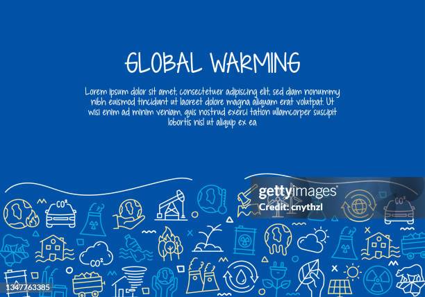 global warming related hand drawn banner design vector illustration - deforestation stock illustrations