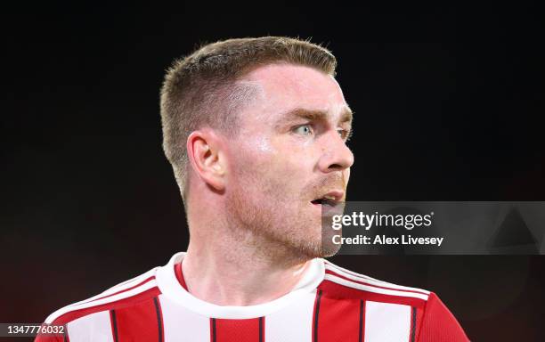 John Fleck of Sheffield United looks on during the Sky Bet Championship match between Sheffield United and Millwall at Bramall Lane on October 19,...