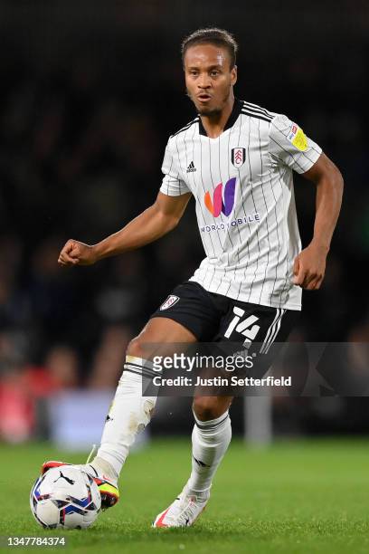 Bobby Reid of Fulham during the Sky Bet Championship match between Fulham and Cardiff City at Craven Cottage on October 20, 2021 in London, England.