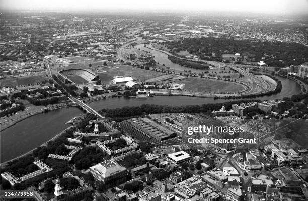 Harvard, Harvard Stadium & Charles River , Cambridge, Massachusetts, 1971.