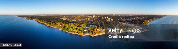 aerial view of oakville bronte marina during summer, oakville ontario canada - ontario canada stock pictures, royalty-free photos & images