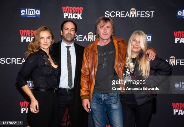 Kelli Garner, Vincent Grashaw, Jake Weber and Korri Culbertson attend the 2021 Screamfest Horror Film Festival screening of "What Josiah Saw" at the...