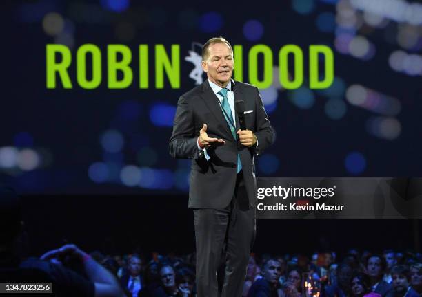 Founder of The Robin Hood Foundation, Paul Tudor Jones speaks onstage during the Robin Hood Benefit at Jacob Javits Center on October 20, 2021 in New...