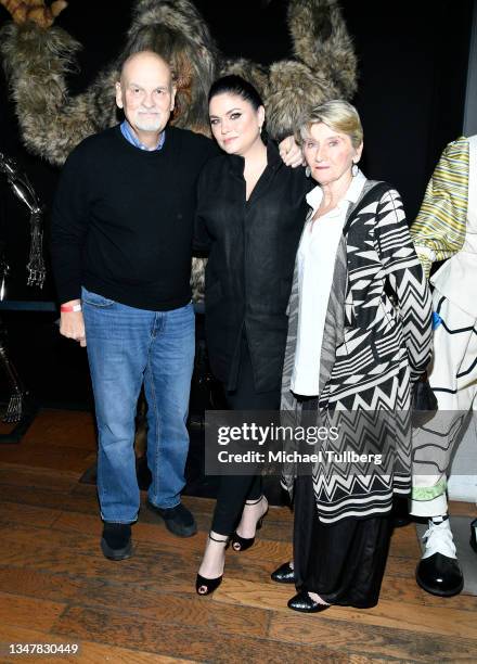 Jodi Lyn O'Keefe and parents attend the opening of Rich Correll's "Icons Of Darkness" VIP celebration on October 20, 2021 in Hollywood, California.