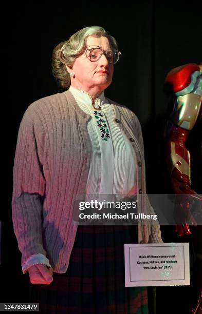 Original costume pieces worn by Robin Williams in "Mrs. Doubtfire" at the opening of Rich Correll's "Icons Of Darkness" VIP celebration on October...