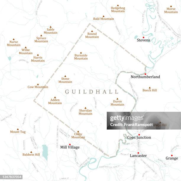 vt essex guildhall vector road map - stone mountain stock illustrations