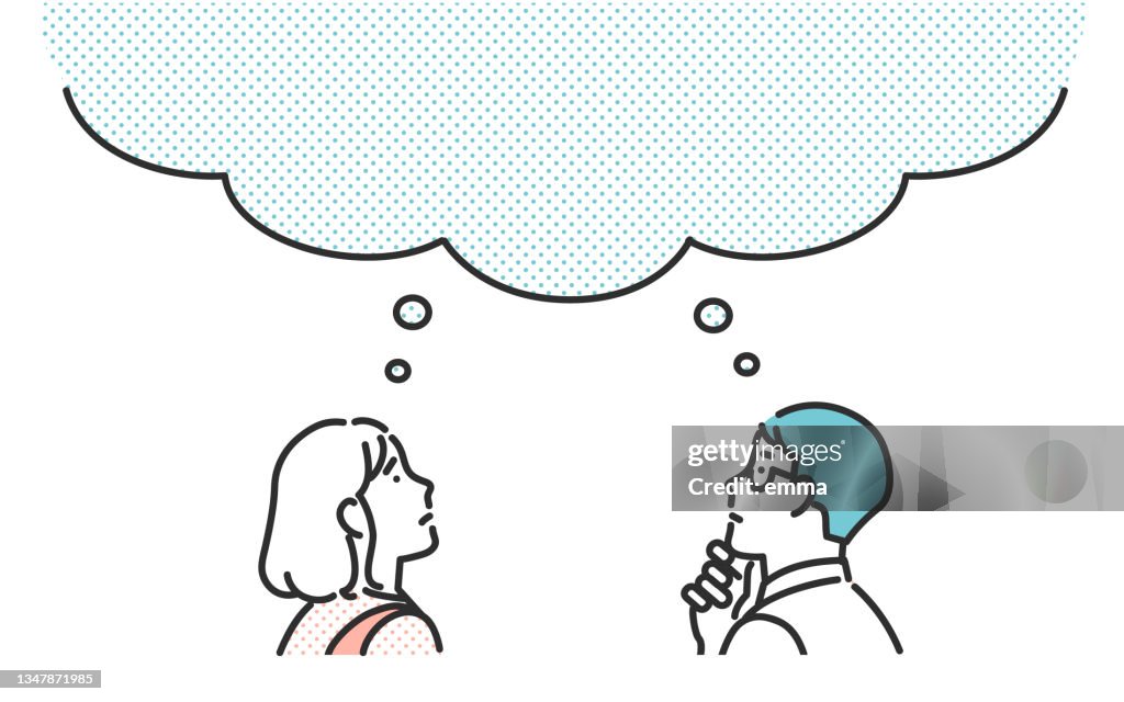 Thinking man, thinking woman.