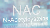 word  nac or n-acetylcysteine for medical or sci concept 3d rendering