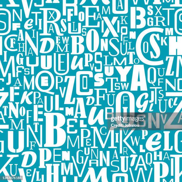 seamless alphabet lettering pattern - typewriter font stock illustrations