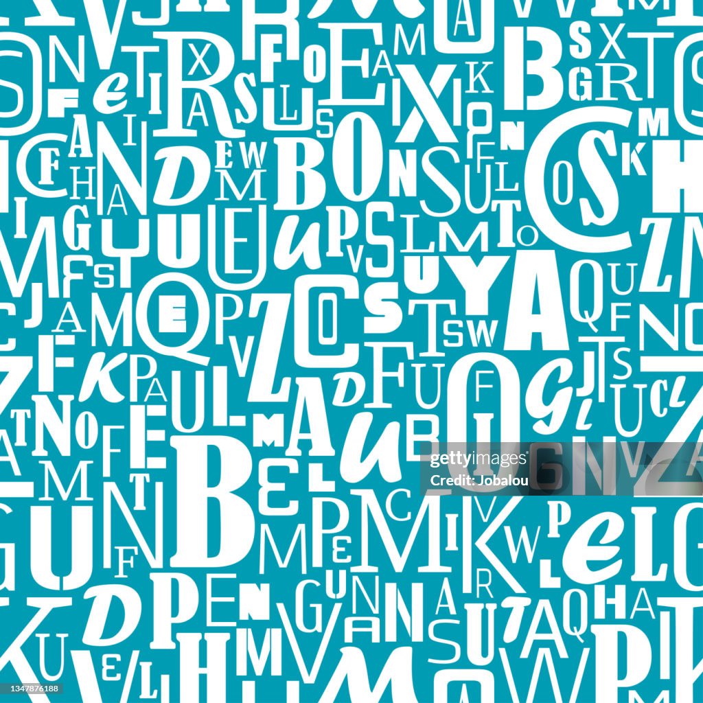 Seamless Alphabet Lettering Pattern