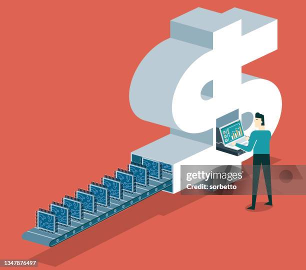 manufacturing - cpu - cleanroom stock illustrations