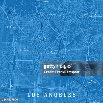 Los Angeles CA City Vector Road Map Blue Text Los Angeles CA City Vector Road Map Blue Text