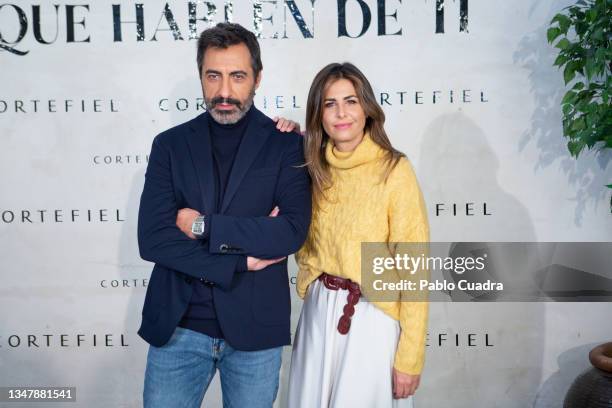 Nuria Roca and Juan del Val present Cortefiel new campaign on October 21, 2021 in Madrid, Spain.