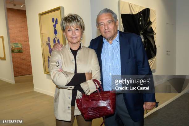 Baroness Myriam Ullens de Schooten and her Husband Guy Ullens de Schooten attend the FIAC 2021 - International Contemporary Art Fair : Press Preview...