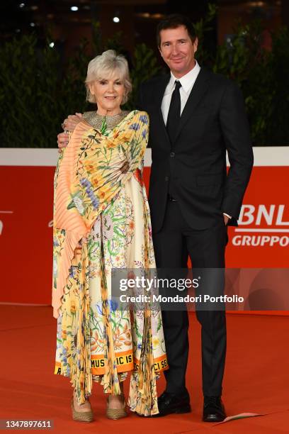 Italian singer and record producer Caterina Caselli with her son Filippo Sugar at Rome Film Fest 2021. Caterina Caselli - Una vita, cento vite Red...