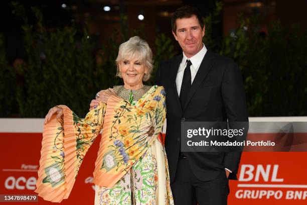 Italian singer and record producer Caterina Caselli with her son Filippo Sugar at Rome Film Fest 2021. Caterina Caselli - Una vita, cento vite Red...