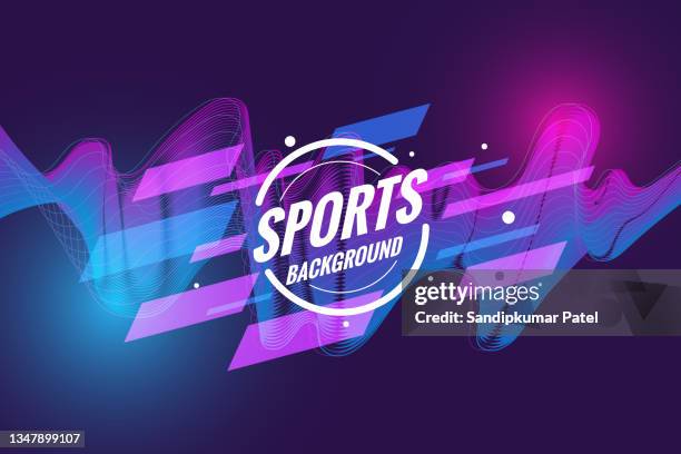 stockillustraties, clipart, cartoons en iconen met shine sports wave background - sports activity