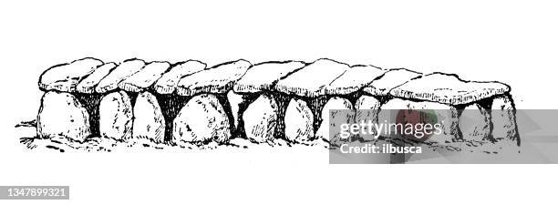 Tirage Argentique Vintage 1912 - Dolmen De Kergavat à Carnac, France - Format 9x12 Cm