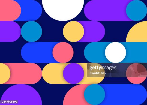 ilustraciones, imágenes clip art, dibujos animados e iconos de stock de abstracto formas geométricas modernas patrón de fondo - multi coloured