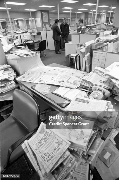 Boston Globe classified advertising department, Dorchester, Boston, Massachusetts, 1971.