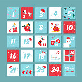 Vector Christmas advent calendar.