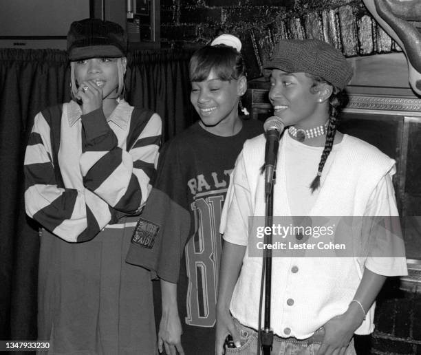 American singer, songwriter, actress, author, and executive producer Tionne "T-Boz" Watkins, American rapper and singer Lisa "Left Eye" Lopes and...