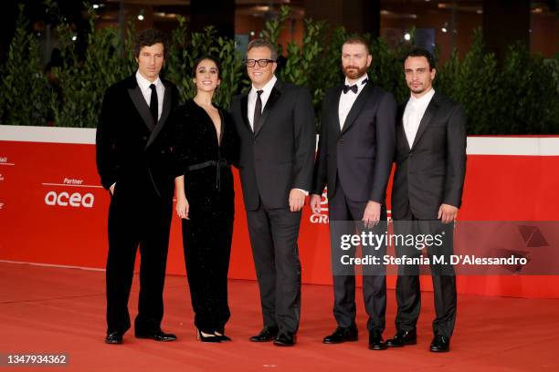 Francesco Scianna, Silvia D'Amico, director Gabriele Muccino, Alessio Moneta and Simone Liberati attend the red carpet of "A Casa Tutti Bene - La...