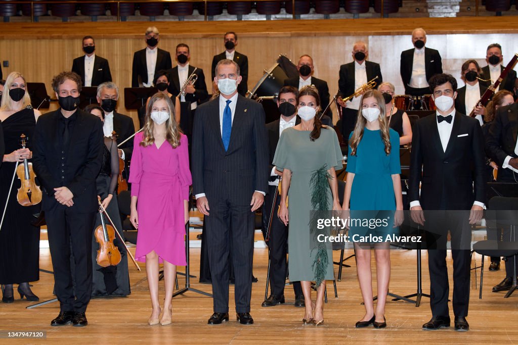 Spanish Royals Attend A Concert Ahead of 'Princesa De Asturias' Awards 2021