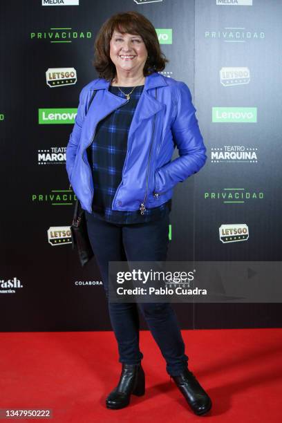 Soledad Mallol attends the 'Privacidad' premiere at the Marquina theatre on October 21, 2021 in Madrid, Spain.