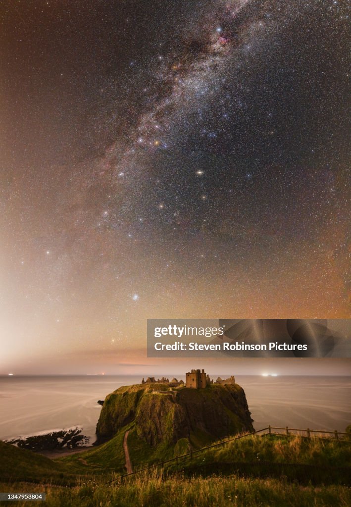 Milky Way over Dunnottar Castle, Scotland